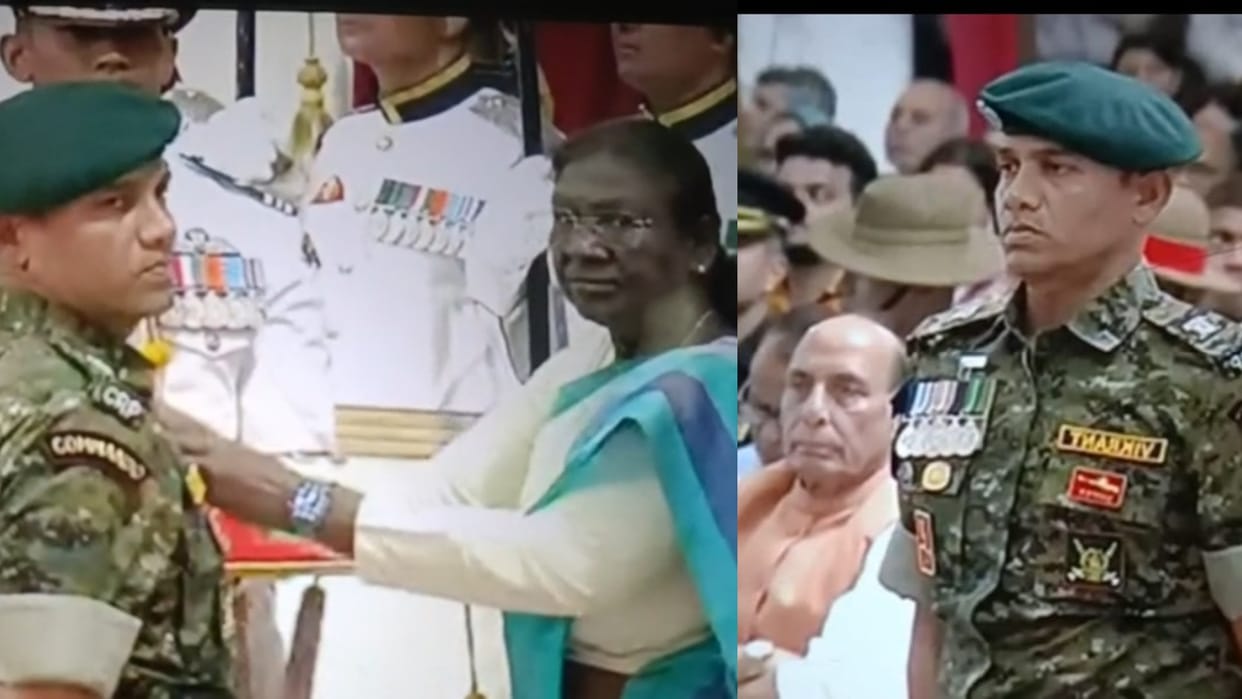 Bihar News : President Draupadi Murmu awarded Vikrant Kumar Shaurya Chakra Naxal attack darbhanga bihar