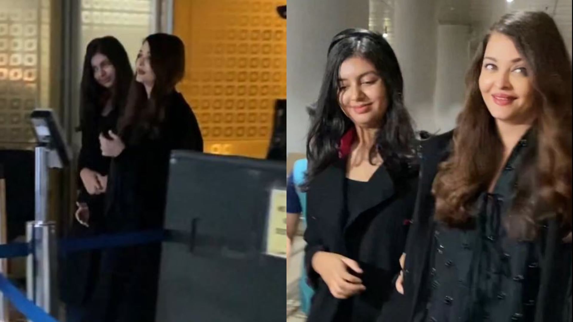 Aishwarya Rai Returns India greets paparazzi with folded hands at Mumbai airport with Aaradhya