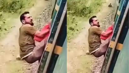 चोर को ट्रेन से लटकाया नीचे