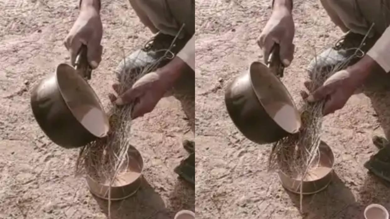 Man filtered tea without strainer people could not believe Video goes viral on Internet see netizens reaction
