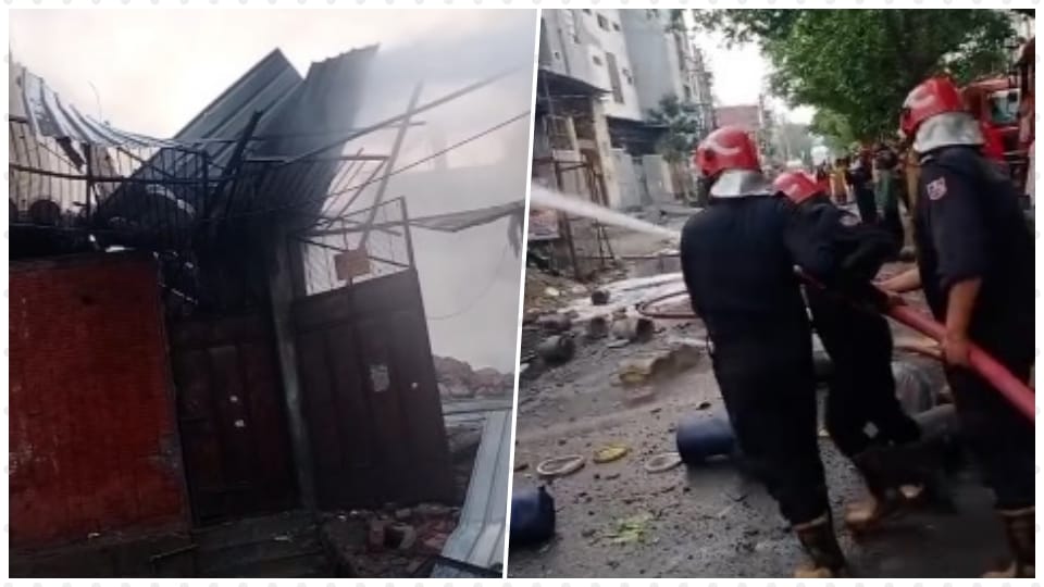 A huge fire broke out in a factory in Bawana, Delhi