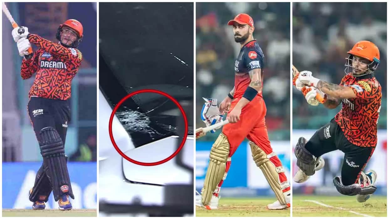 SRH vs RCB IPL 2025 Most 200 Plus Scores in a Season Record Abhishek Sharma Smashes Car Window Watch Video