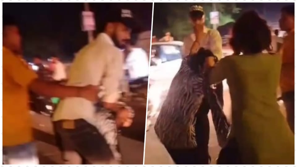 Wife got angry after seeing her husband with his girlfriend, high voltage drama happened on the road