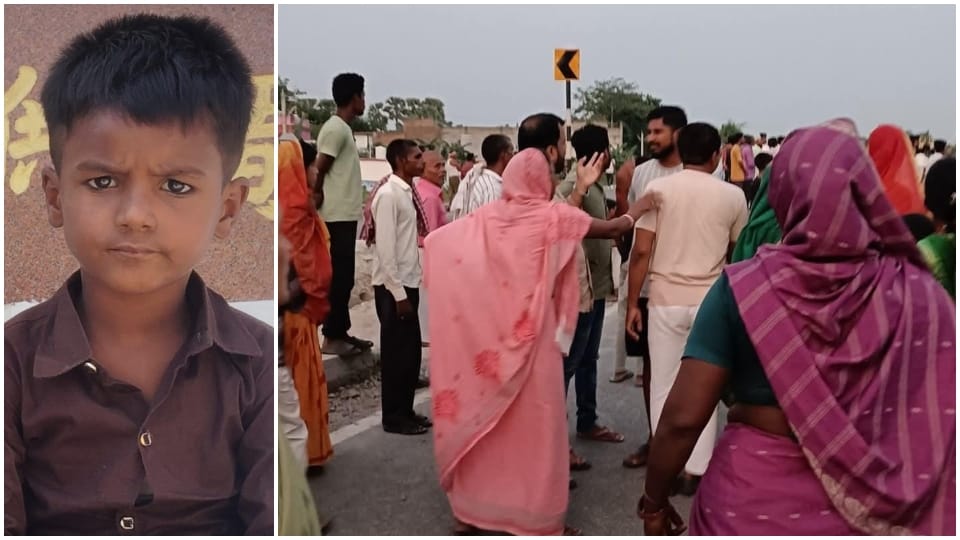 Bihar News: Muzaffarpur four lane road accident seven year old child died in accident before mother