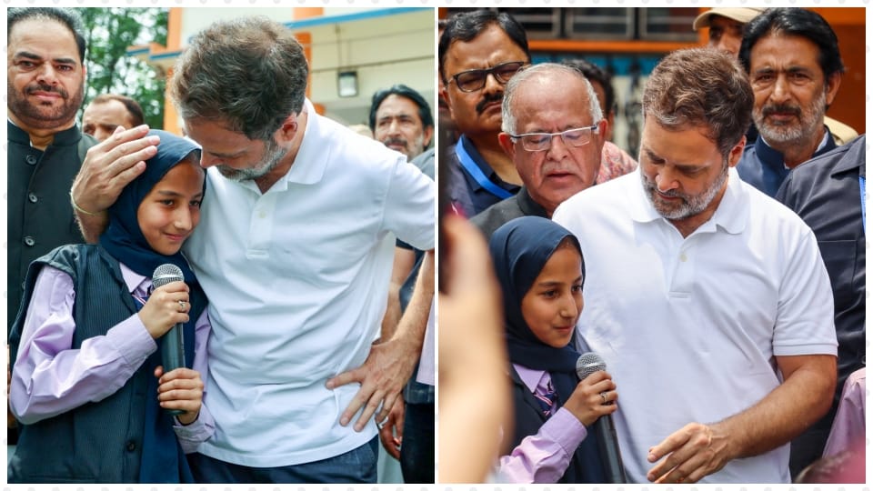 Do not worry everything will be normal Rahul gandhi consoles school children in Poonch