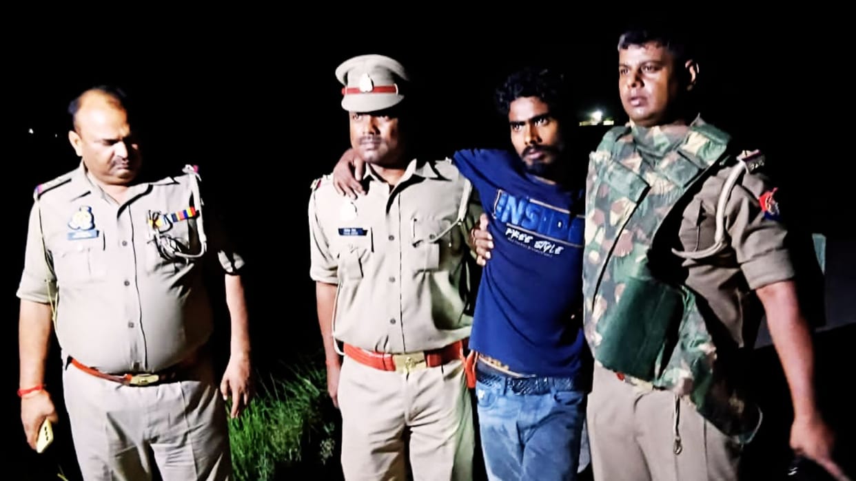 Encounter in azamgarh History sheeter shot after being chased Cartridges and cash recovered