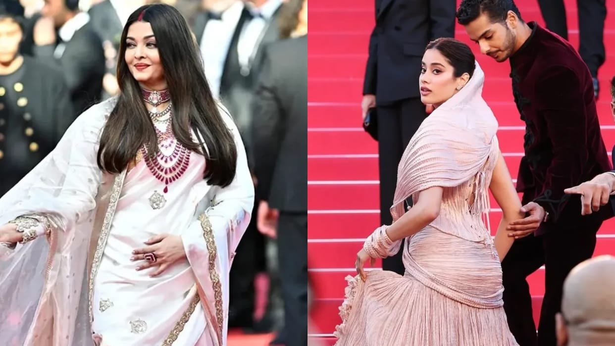 Aishwarya rai to janhvi kapoor reached to cannes film festival 2025 people like their looks