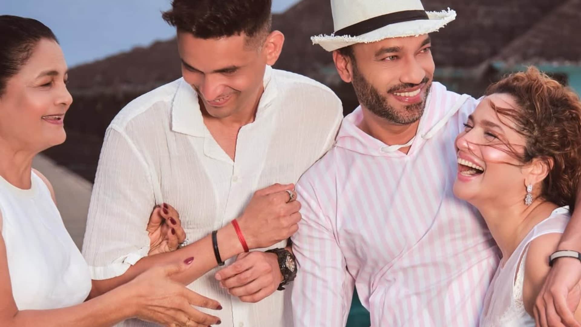 ankita lokhande trolled maldives vacation with mother brother and husband vicky says hearts full of laughter
