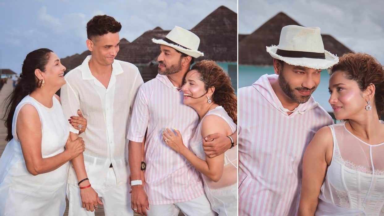 ankita lokhande trolled maldives vacation with mother brother and husband vicky says hearts full of laughter