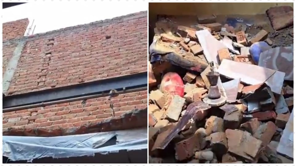 Faridabad Storm and rain brought disaster roof collapsed five members injured