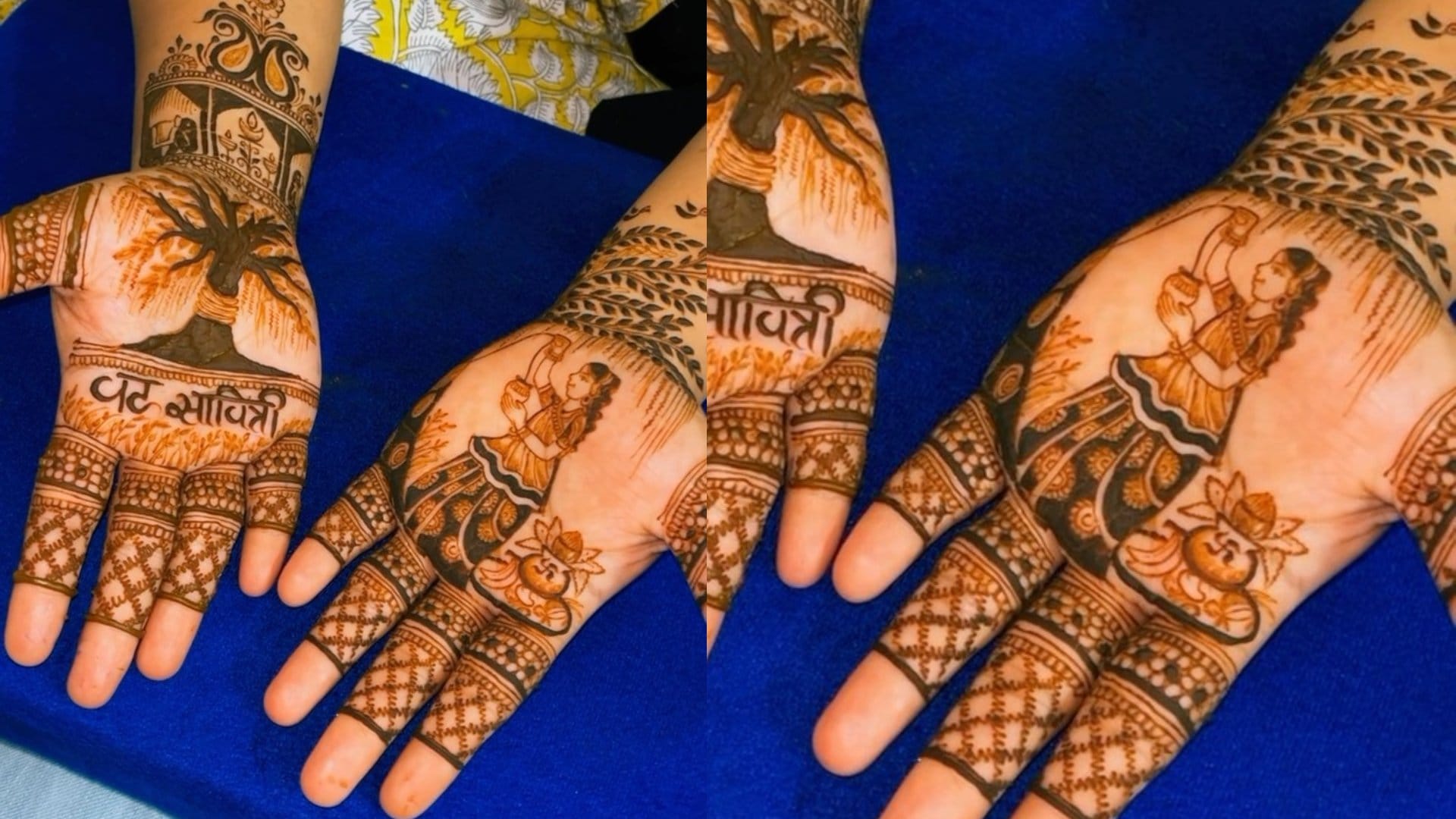 latest Mehndi Design For Vat Savitri Vrat 2025 easy Mehndi for front and back hand image