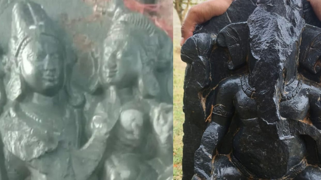 Bihar news: Ancient Lord Shiva and Goddess Parvati Statues Unearthed, Crowds Flock to Witness in jamui