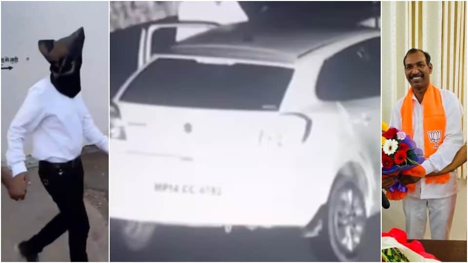 अब नकाब में आरोपी नेता मनोहरलाल धाकड़।