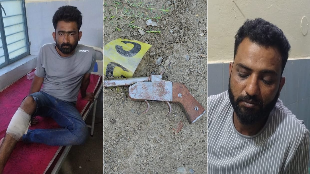 Two accused who cheated a farmer of Rs One lakh were injured in an encounter