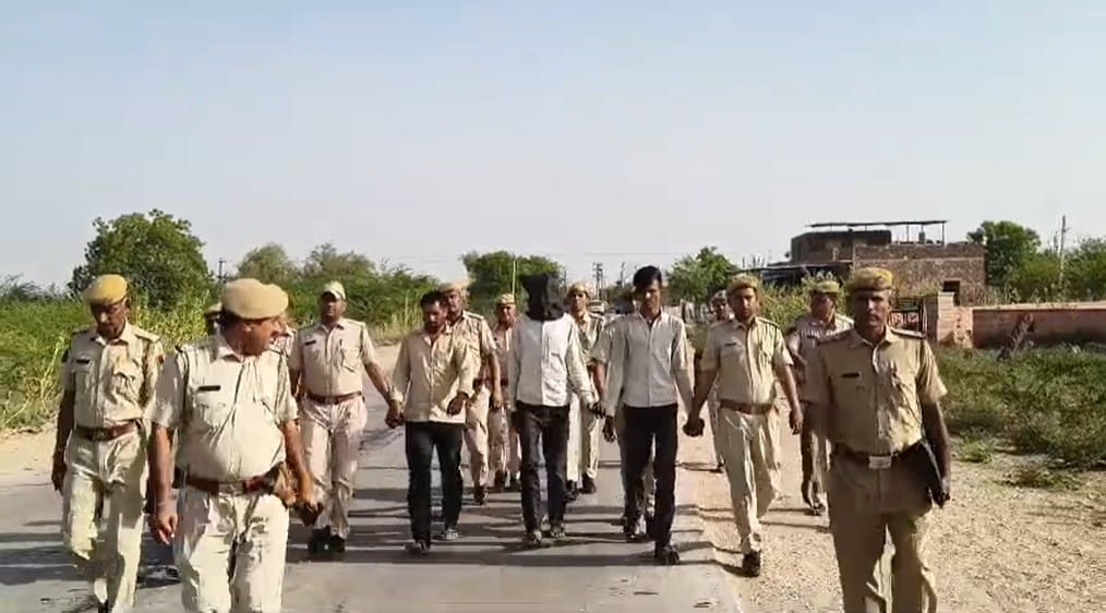 Police paraded the accused in the case of assault and making the video viral