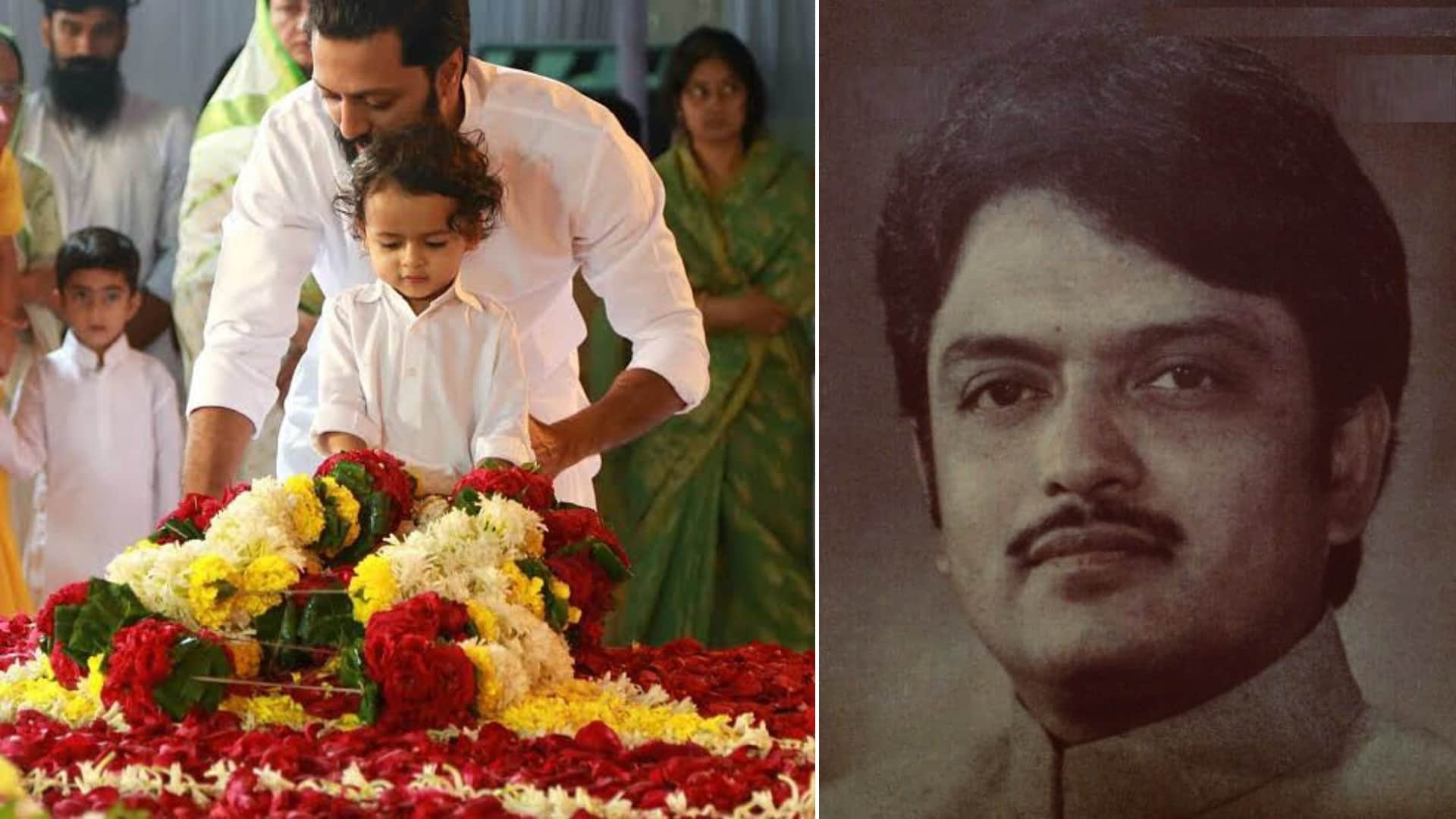 Ritesh Deshmukh Remembers Father Vilasrao Deshmukh On 80th Birth Anniversary genelia d'souza with kids