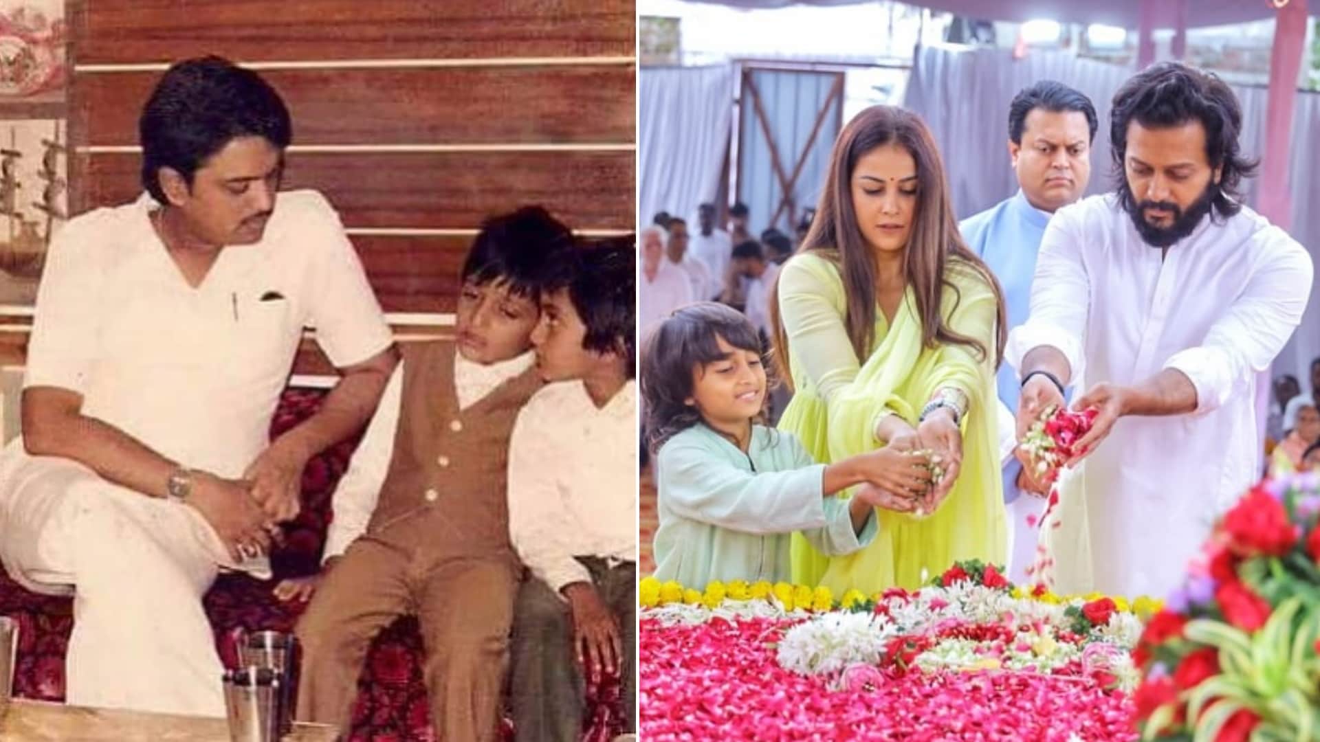 Ritesh Deshmukh Remembers Father Vilasrao Deshmukh On 80th Birth Anniversary genelia d'souza with kids