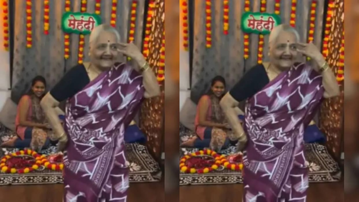 old Woman danced on the song Kajra Re in such a way that even Aishwarya Rai failed Bachchan Video viral