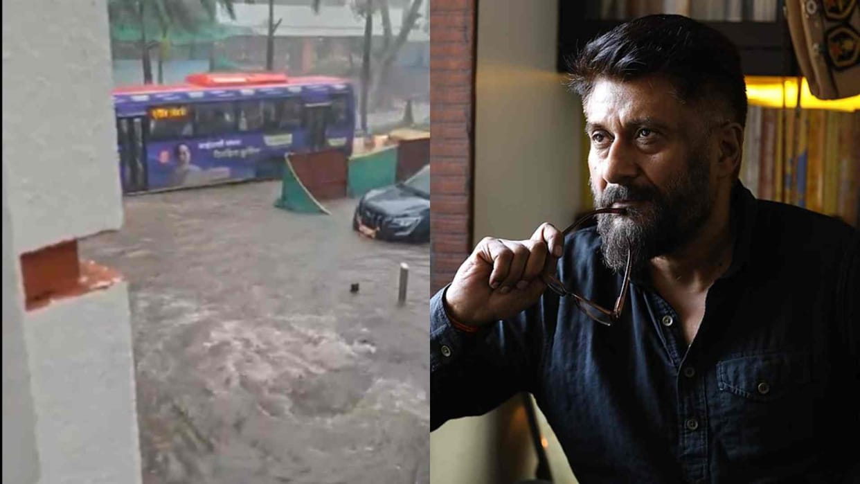 Vivek Agnihotri reaction on waterlogging caused by single spell of rain in Mumbai upscale Nepean Sea Road