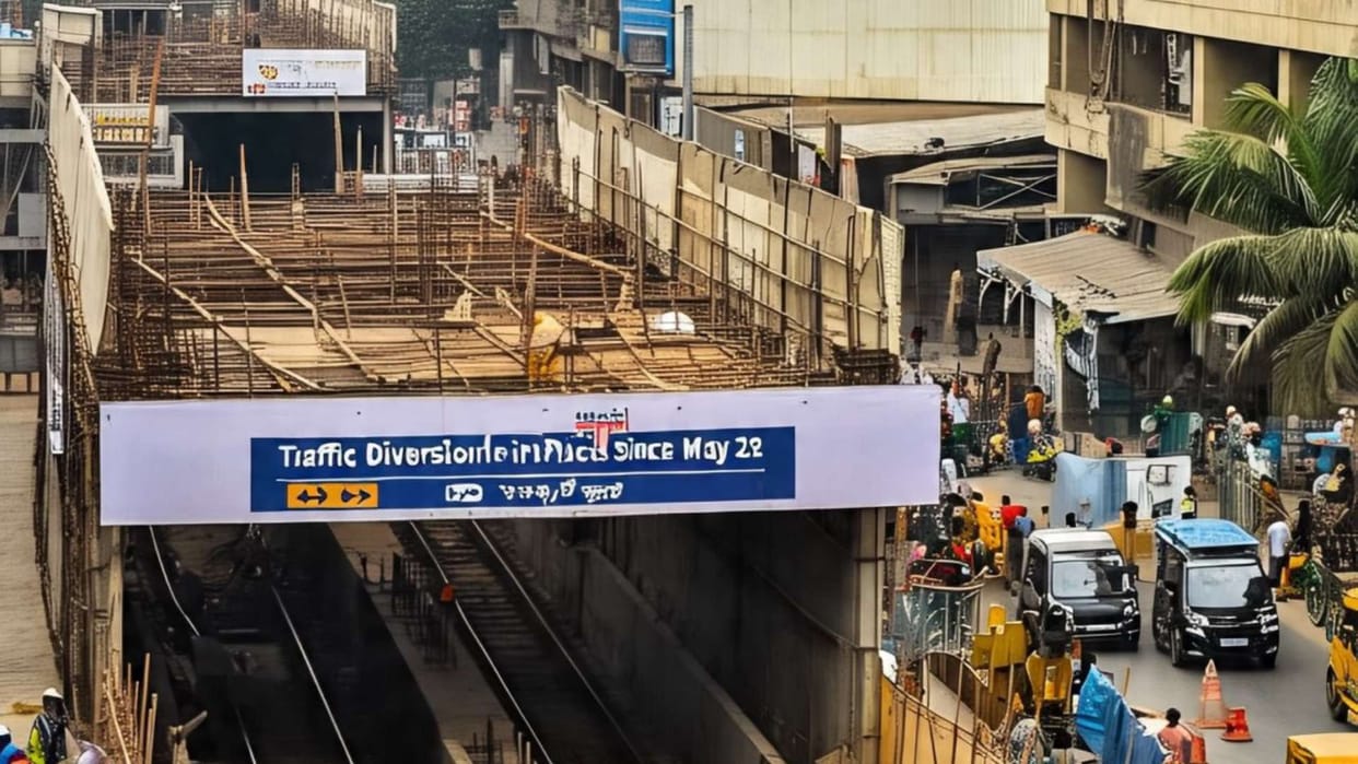 metro station construction traffic diversion from may 28