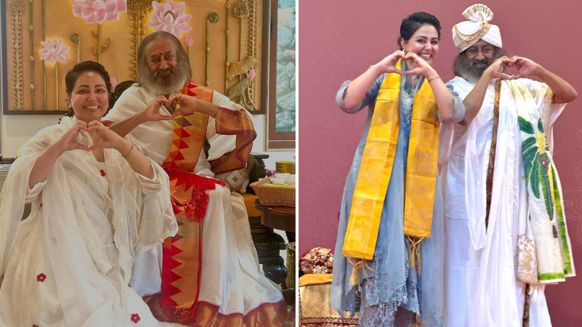 Hina Khan Latest post with shri shri ravi shankar says Yoga is to connect to the universal power
