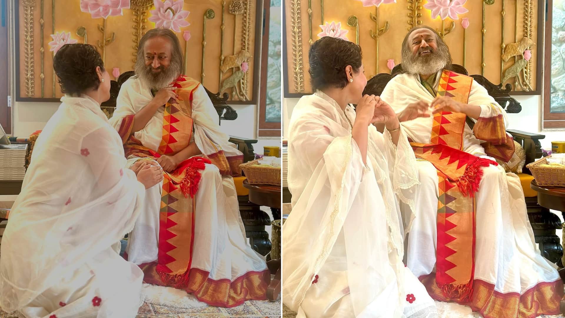 Hina Khan Latest post with shri shri ravi shankar says Yoga is to connect to the universal power