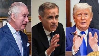 किंग्स चार्ल्स तृतीय, कनाडा के पीएम मार्क कार्नी और अमेरिका के राष्ट्रपति डोनाल्ड ट्रंप
