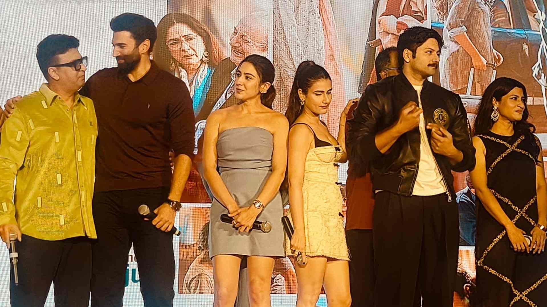 Ibrahim Sara Ali Khan Aditya Roy Kapur Fatima Sana Shaikh these celebs attends Metro In Dino Movie Screening