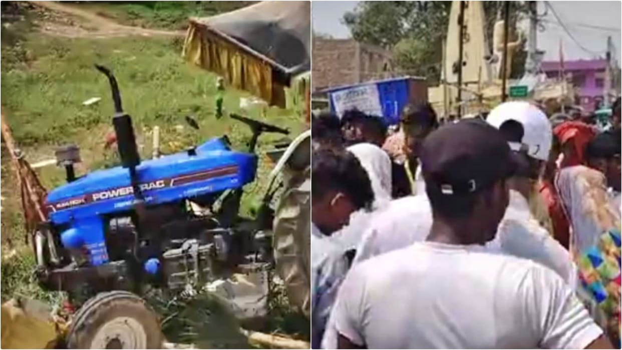 unbridled brick laden tractor ran over people standing near temple in Danapur, one died, 8 injured; road jam