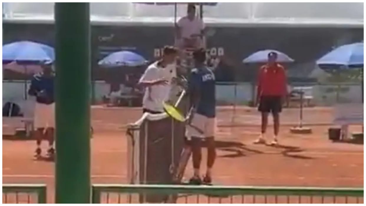 Viral Video: Another cheap act by Pakistan, PAK player misbehaved with India Athlete Junior Davis Cup Tennis