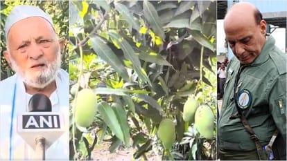 Padma Shri Haji Kalimullah Khan dedicates a new variety of mango to Defence Minister Rajnath Singh