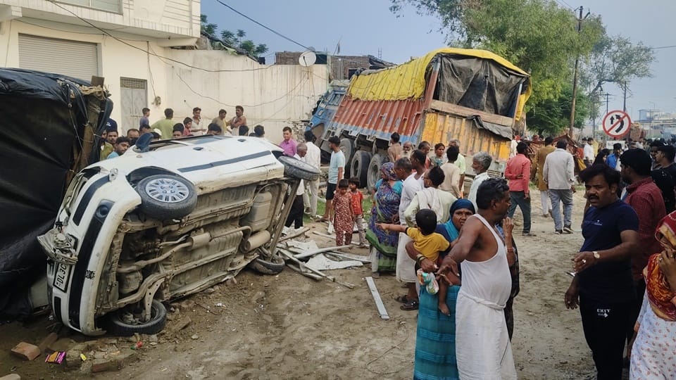 Moradabad Agra Highway Horror Truck Rams House After Crushing Car Infant Thrown in Air – 7 Injured