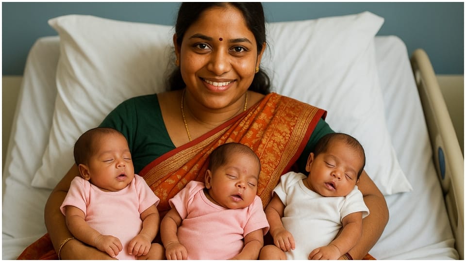 She set an example by giving birth to three daughters together