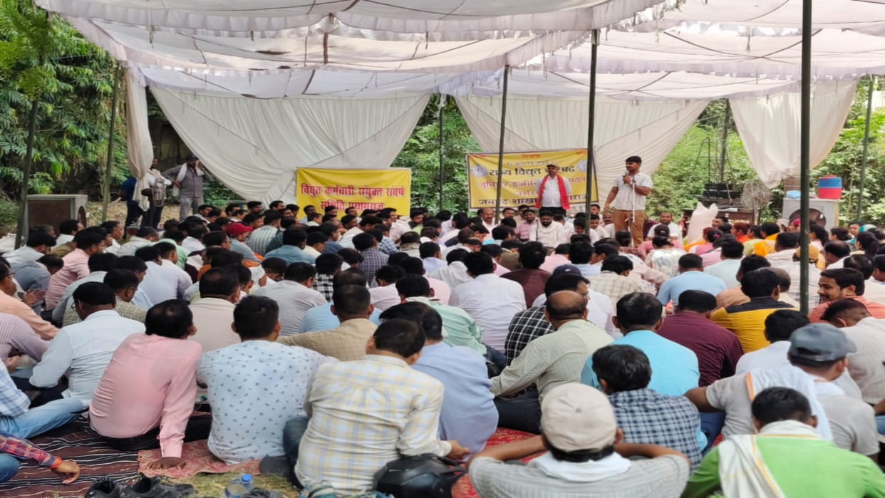 Electricity department employees protested against privatization, vented their anger against the government