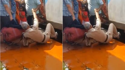रेलवे स्टेशन पर फैल गया तेल