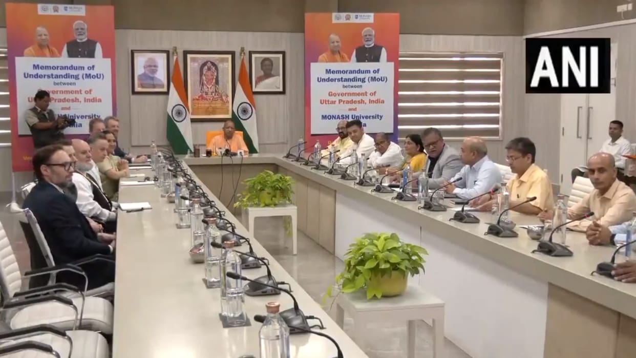 CM Yogi Adityanath attends the MoU signing program between the UP Government and Monash University, Australia.