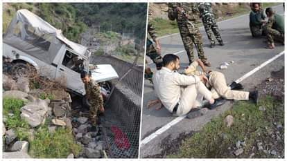 जम्मू कश्मीर पुलिस का वाहन दुर्घटनाग्रस्त हुआ