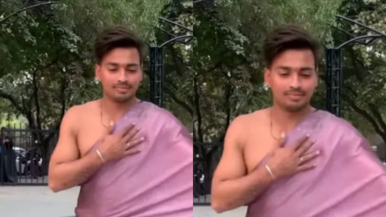 People were surprised when the boy danced wearing a saree video goes viral on Internet