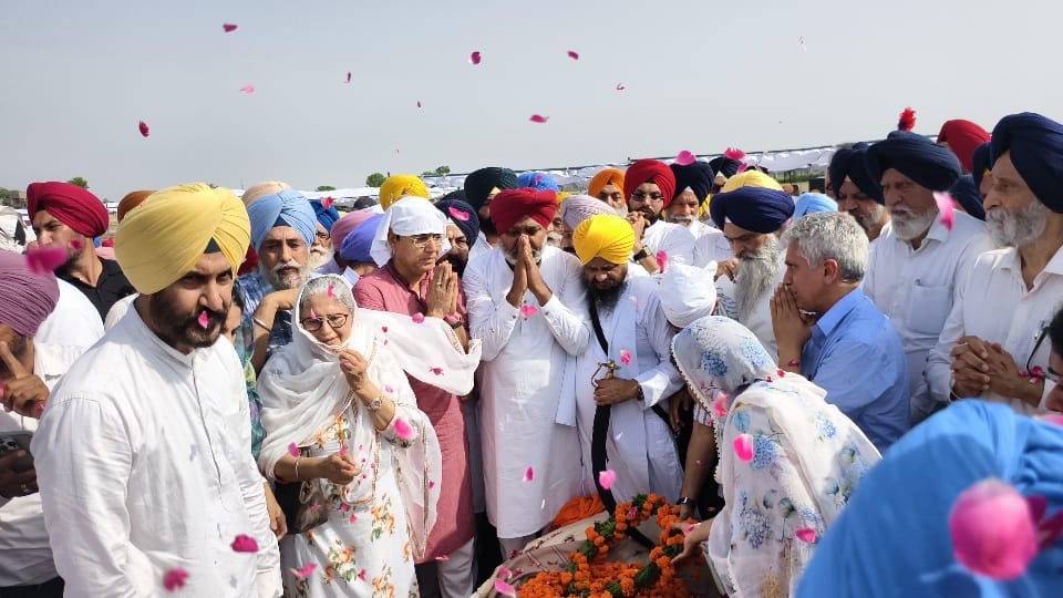 Sukhdev Dhindsa Funeral in his native village Ubhawal his sons lit the pyre