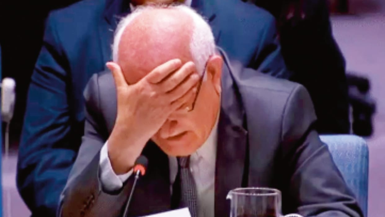 Palestinian ambassador Riyad cried while describing Gaza situation in UN Israel accepted ceasefire proposal