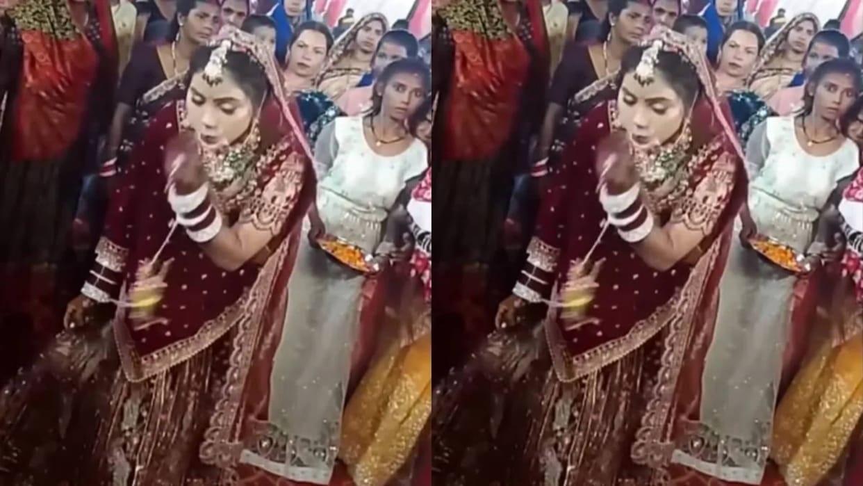 The bride danced so well on the song Mubaraka Mubaraka that the groom was shocked video goes viral