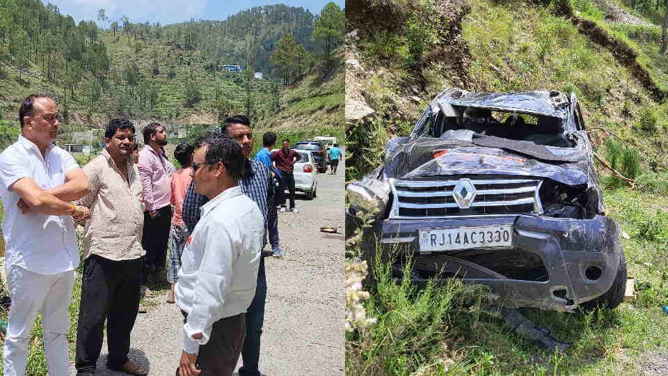 Kotdwar News Car coming from Jaipur to attend a wedding met with an accident, one child dead six injured