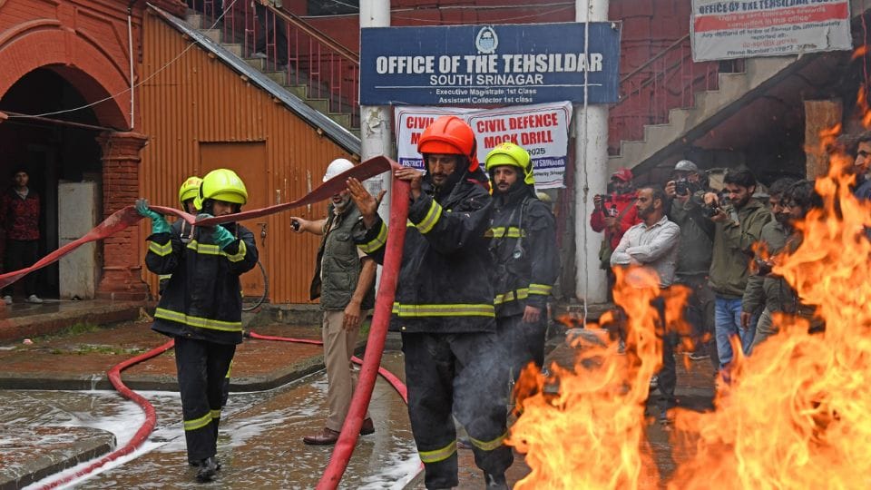 Mock drill conducted under 'Operation Shield' in jammu and kashmir