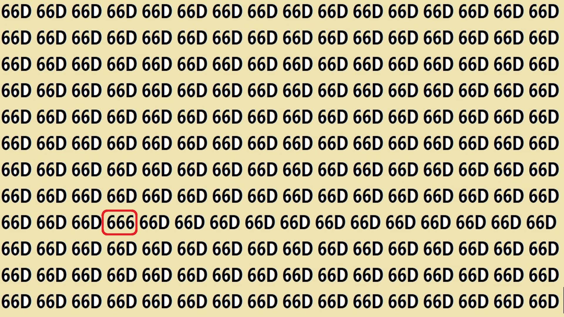 Optical Illusion IQ Test Brain test If You have Hawk Eyes Then Find 666 in 15 seconds