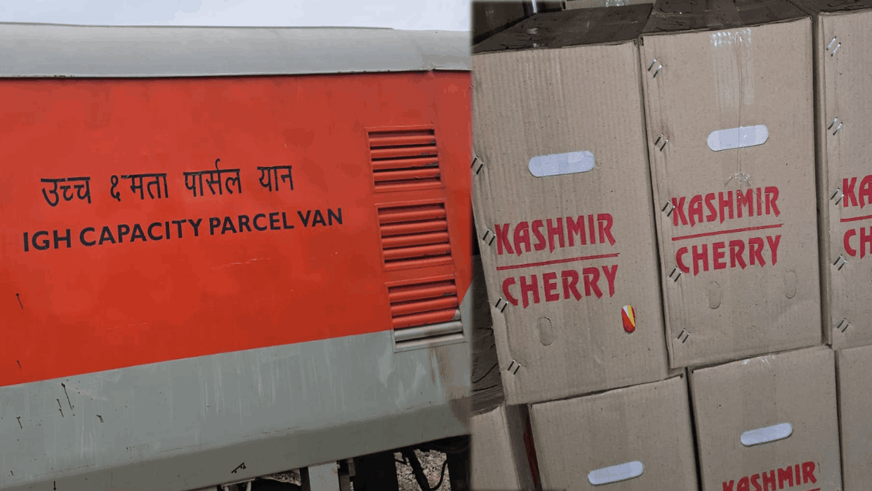 First parcel train carrying 24 tonnes of cherries leaves from Katra for Mumbai