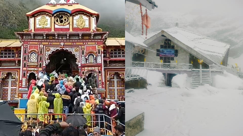 Uttarakhand Weather Changed Today rainfall in Badrinath Dham snowfall in Hemkund Sahib, photos