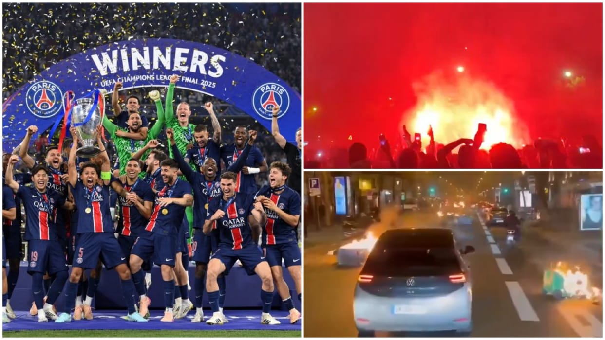 PSG won UEFA Champions League title defeating Inter Milan in final, fans created ruckus in Paris Fire on roads