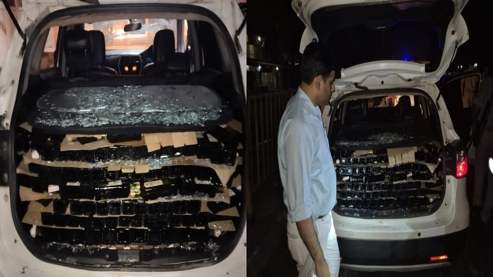 Liquor smugglers tried to crush police team in mathura two arrested
