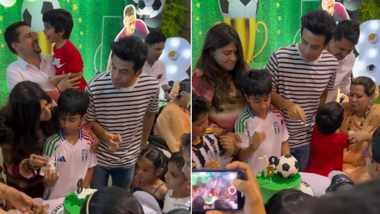 Ekta Kapoor joins kapkapiii actor Tusshar for his son Laksshya birthday party video viral
