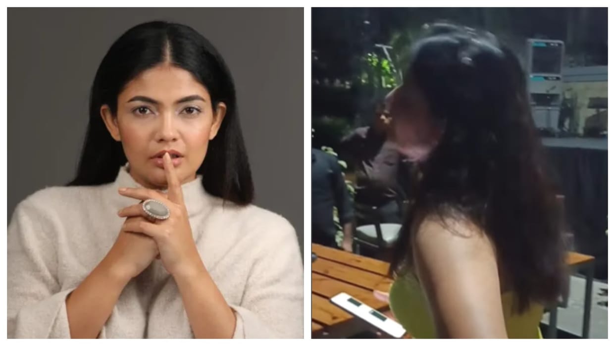 telugu actress kalpika ganesh birthday cake fight hyderabad pub controversy video viral
